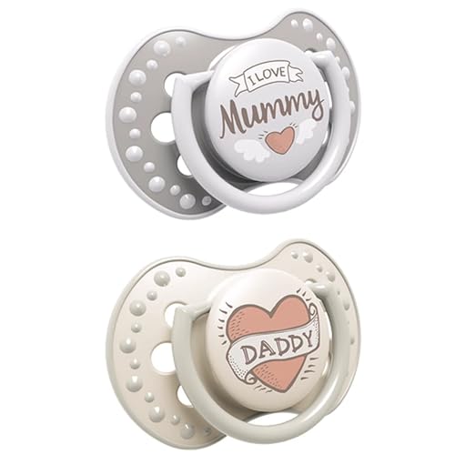 LOVI 2x Chupete Silicona para Bebés | Cubierta Higiénica | Efecto Calmante | Protege el Reflejo Natural de Succión de Bebé | I Love Colección (0-3 meses) LOVI 2x Chupete Silicona para Bebés | Cubierta Higiénica | Efecto Calmante | Protege el Reflejo Natural de Succión de Bebé | I Love Colección (0-3 meses)