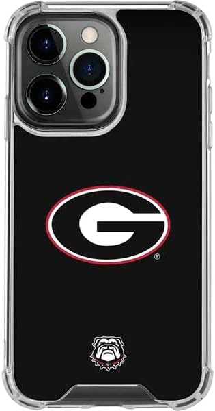 Skinit Clear Phone Case Compatible with iPhone 15 Pro - Officially Licensed University of Georgia Logo Design