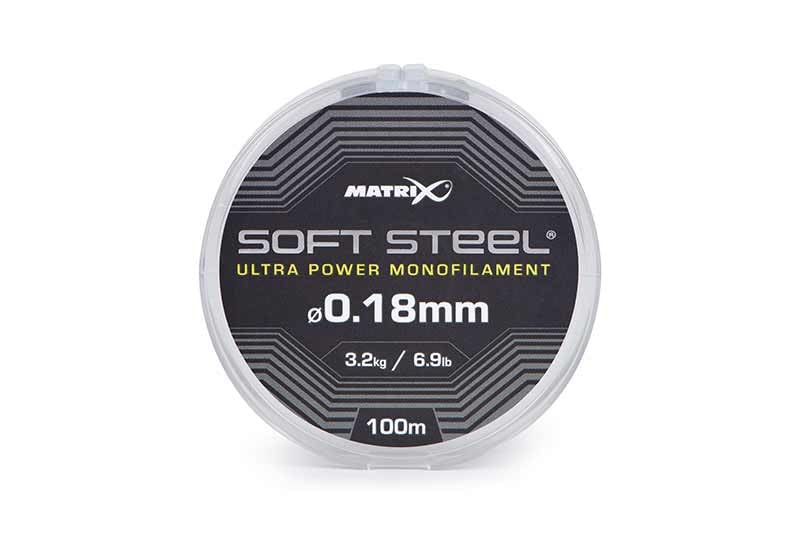 Matrix Soft Steel Ultra Power Monofilament 0.18mm 6.9lb 100m, Commercial Carp Fishing Line, High Knot Strength, Strong, Supple, Ideal for Pole Rigs and Feeder Hooklengths, Code GML046.