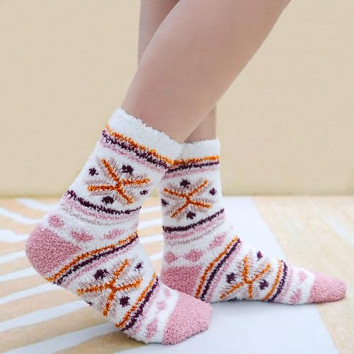 Image of Fuzzy Socks for Women Fluffy Cozy Slipper Socks Fall Halloween Socks Gifts | Soft Thick Plush Warm Socks, Christmas Winter Gifts for Ladies,Comfortable Indoor Home Socks, Sleep Slipper Socks