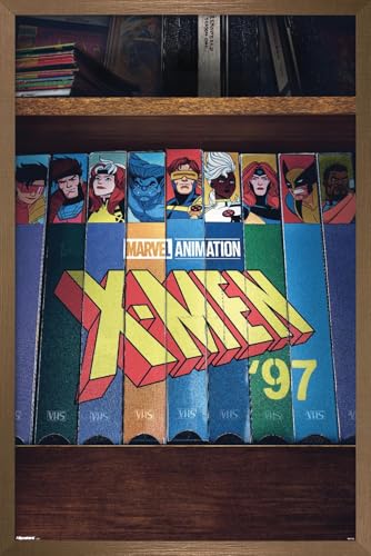 Trends International Marvel Animation X-Men '97 (2024) - VHS One Sheet Wall Poster, 22.4L x 14.7W, Bronze Framed Version