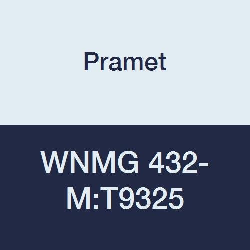 WNMG 432-M:T9325 Carbide Indexable Turning Insert, Steel (P25), Negative, 1/2" I.C., 3/16" Thick, CVD, DOC=.039"-.315", Feed Rate=.007"-.032"/Rev, 80 Degree Trigon, Black (Pack of 10)