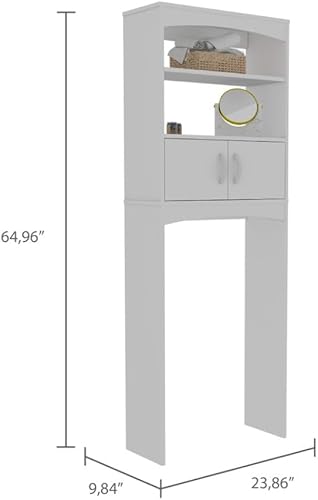 Miniatura 2 de Sobre el armario de inodoro Valentia, tres estantes, color blanco
