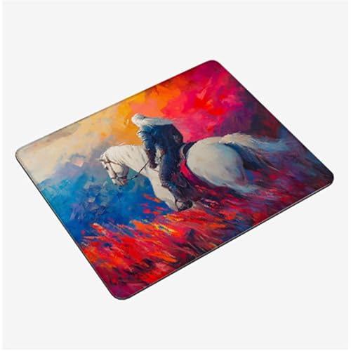 Mousepad Kleinn 200x150x3mm, Mauspad Rot Schreibtischunterlage Ritter Gaming Mauspad mit Wasserdicht und Rutschfester Gummi Desk Mat, Tragba Mauspads für Büro, Arbeit Geschenke für Männer S0-148