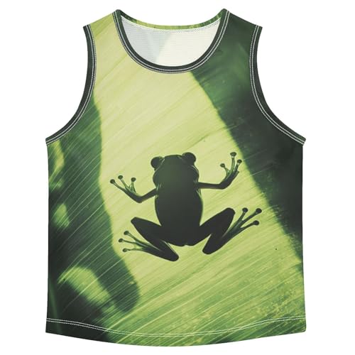 Boys Tank Top Shirts Frog Animal Banana Leaf Sleeveless T-Shirts Crew Neck for Kids Clothing Children