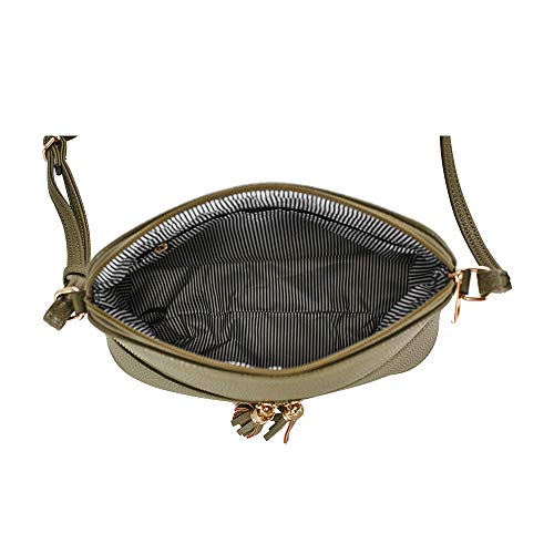 Image of SG SUGU Lunar Lightweight Medium Dome Crossbody Bag Shoulder Bag with Tassel | Zipper Pocket | Adjustable Strap