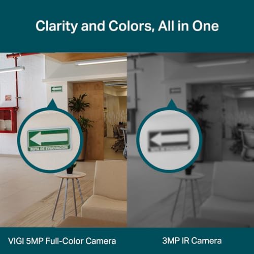 Image of TP-Link VIGI C450(2.8mm) 5MP Full-Color Turret Network Camera, CCTV, 24h Full-Color, Two-Way Audio, H.265+, CMOS, Pan /Tilt, 1620p HD, RJ45 PoE /12V DC