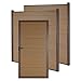 Produktbild Mendler WPC-Sichtschutz mit Türe Sarthe, Windschutz Zaunelement Tor, 3er Set Alu-Pfosten - Teak