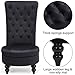 AVAWING Throne Royal Chair Set of 2 for Living Room, Button-Tufted Accent Armless High Back Chair with 24.6 Inch Larger Seat, Thick Padding and Rubberwood Legs, Mysterious Black