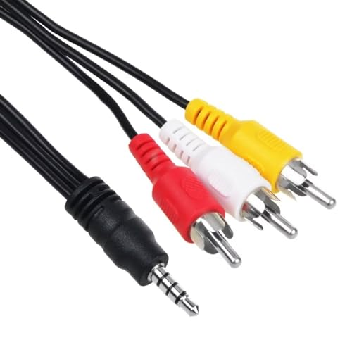 Jantoy AV A/V 3.5mm Mini Plug to 3 RCA Audio Video Cable Cord Lead Compatible with MiniDV DVD Camcorder SMX-F40 SMX-F40RN SMX-F40BP SMX-F40BN SMX-F40SP SMX-F34 SMX-F34RN SMX-F30SP SMX-C20