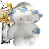 Ziennhu Peluche Corderito – Ovejita De Juguete Pequeña Ramo Rosas | Animal Peluche Cordero con Abrazo Magnético Creativo Will Hat Regalo para Niñas Amantes del Cumpleaños 30cm