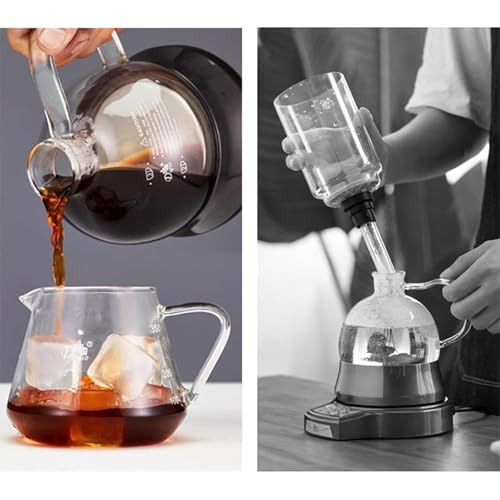Electric Siphon Coffee Maker, Coffee Maker Brewer with Auto Timer & 400ml Glass Pot, 60s Extraction & 2 Power Adjustable, Removable Design, Vacuum Coffee Machine for Coffee Lover, Coffee 8 Electric Siphon Coffee Maker, Coffee Maker Brewer with Auto Timer & 400ml Glass Pot, 60s Extraction & 2 Power Adjustable, Removable Design, Vacuum Coffee Machine for Coffee Lover, Coffee