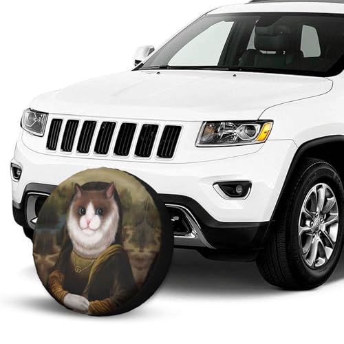 Image of Funny Cat Spare Tire Cover Wheel Protector Weatherproof Wheel Cover Universal Decorative Accessories for Camper RV SUV Travel Trailer 17 inch
