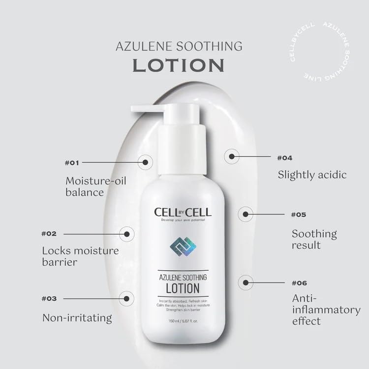 CELLBYCELL Azulene Soothing Lotion | Lightweight Lotion Helps Restore The Skin’s Natural Balance Leaving It Soft, Supple, & Smooth | 150ml - Image 2