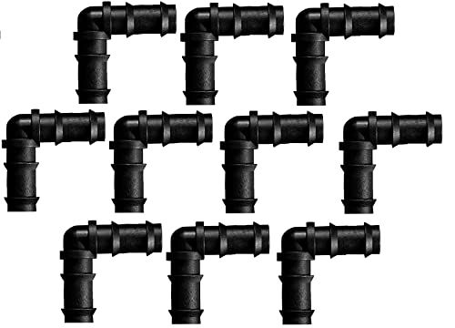 Magazzini GM Kit Raccordi Irrigazione 16mm, Manicotto, Tee, Tappo, Valvola Filettata, Giunti per Ala Gocciolante - Installazione Facile, Duratura (10 Gomito)