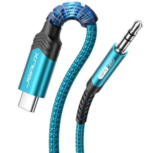 JSAUX USB C to 3.5mm Audio Aux Jack Cable [3.3ft], USB Type C to 3.5mm Headphone Stereo Cord Car Compatible with iPhone 16 Pro Max/15 Pro Max, iPad Pro, Samsung Galaxy S24 S23 Ultra, Pixel 9/8-Green
