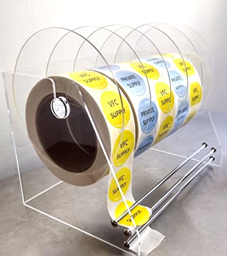 10-Inch-Heavy-Duty-Adjustable-6-Disk-Label-Dispenser-by-Quality-IZ 10 Inch, Heavy Duty Adjustable 6-Disk Label Dispenser, by Quality IZ - Image 1