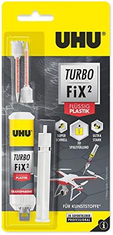 UHU Turbo FiX² Plastik, Schneller, starker Zweikomponenten-Reparaturkleber, 10 g