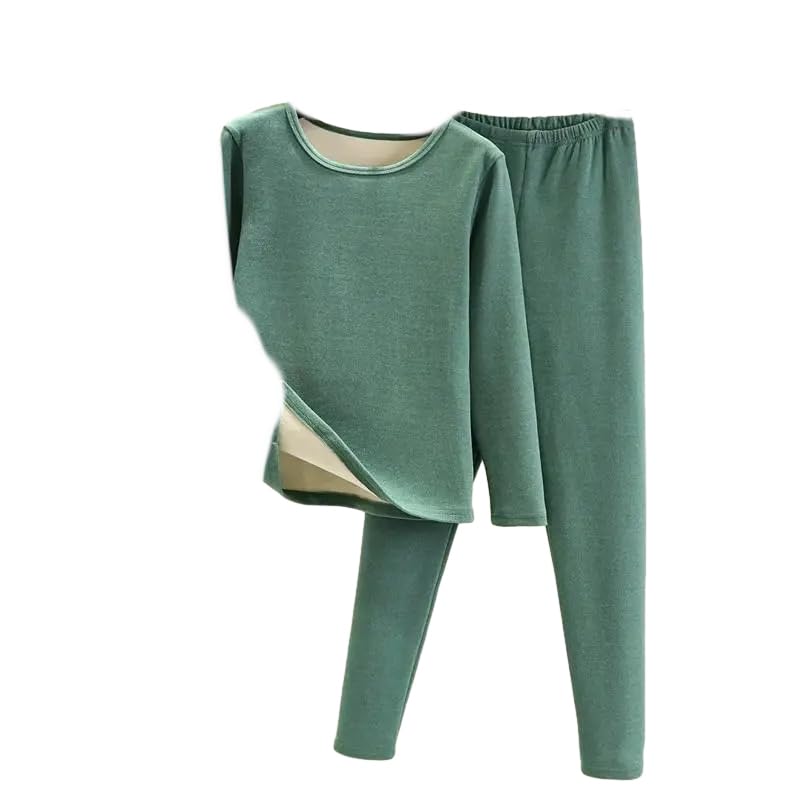 OFFSUM Ropa Interior Térmica Mujer - Traje De Lencería De Invierno para Mujer, Tops Ajustados De Manga Larga, Ropa Interior Gruesa Y Cálida De 2 Piezas, Ropa De Descanso De Talla Grande