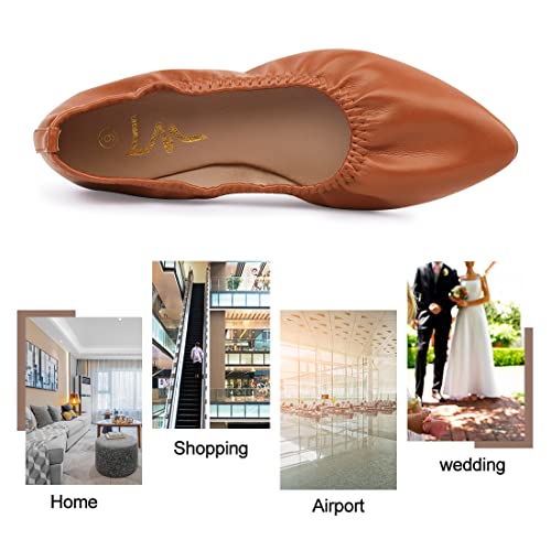 Image of Women's Ballet Flat Slip On Flats - Classic Casual Dress Shoes, Foldable Portable Travel Ballet Walking Shoes