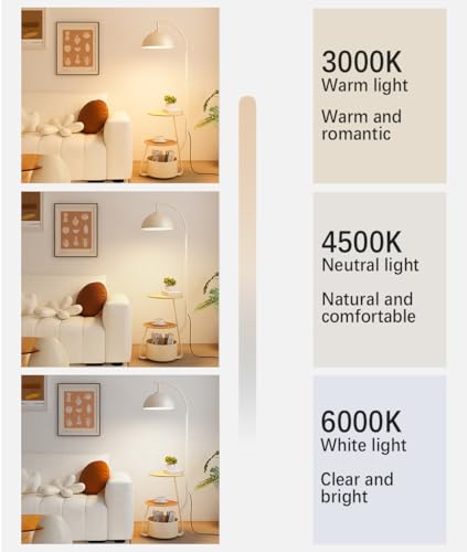 Lampe de table LED moderne avec télécommande et plateau bois blanc