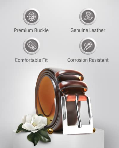 Genuine Leather Dress Belts For Men - Mens Belt For Suits With Single Prong Buckle - Designed in the USA2