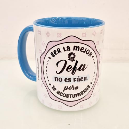 Donum Bonum Regalos Originales Taza Ser La Mejor Jefa No Es Fácil Pero Te Acostumbras (Rojo)