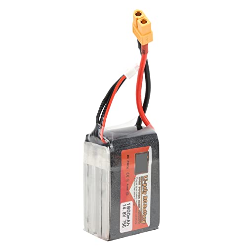14.8V 1800MAH 4S 75C Lipo Battery Pack con XT60 Batería RC Entretenimiento de Larga duración para Helicóptero de Camiones de Botes de automóvil RC