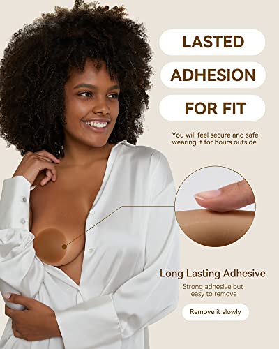 Niidor Pasties Nipple Covers For Women, Invisible Sticky Silicone Breast Petals, Reusable Adhesive Bra With Travel Box #TOP2