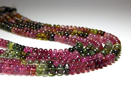 Tourmaline multicolore véritable en perles lisses pour réparer et personnaliser vos bijoux