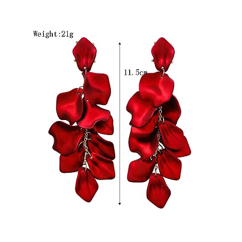 Bijoux fleur de rose : boucles d'oreilles pendantes d'exception - 2