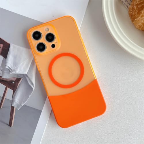Coque de téléphone pour iPhone 14ProMax mat avec chargement sans fil orange