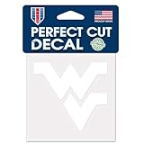 Wincraft NCAA West Virginia Mountaineers Decal4x4 Perfect Cut White Decal, Team Colors, One Size