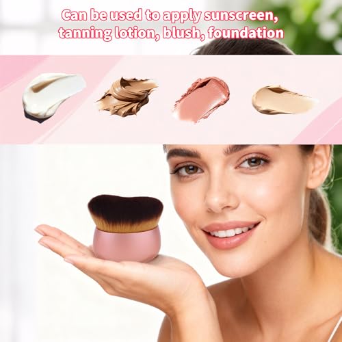 Goktvai Large Body Makeup Tan Bronzer Brush with Storage Bag, Wide Head Self Tanner Tanning Applicator for Face Neck Back Legs Body Coverage Applicator for Sunscreen Foundation Blush Tanning Lotion