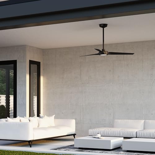 Image of Hunter 52 inch ZenTech Outdoor Smart Ceiling Fan, LED Light, Remote, Black