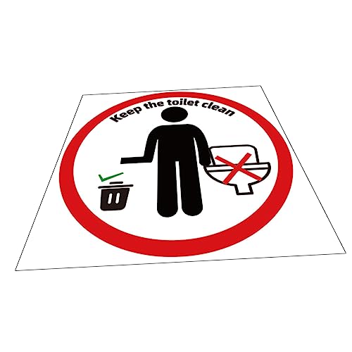 SOLUSTRE Toilet Sticker Removable Decal for Toilet Seat Fun Bathroom Reminder Adhesive Wall Decal for Easy Installation Eye Catching Design for Public Restrooms and Home Use
