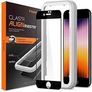 Spigen 1 Pack AlignMaster Full Coverage Tempered Glass Screen Protector for iPhone SE 2022/2020 and iPhone 8/7