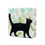 SOFFEE DESIGN Iron Vertical Cat Napkin Holder, Animal Shadow Napkin Stand Convenient Desktop Storage Decoration, Adorable Paper Towel Dispenser for Kitchen Countertops, Dining Table, Black