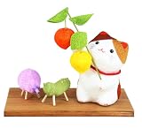 大阪長生堂 お盆飾り ちりめん製 コンパクト きゅうり なす ほおずき 供養 ペット 供養 おしゃれ かわいい 初盆セット ミニサイズ (三毛猫とお盆飾りパステル精霊馬)