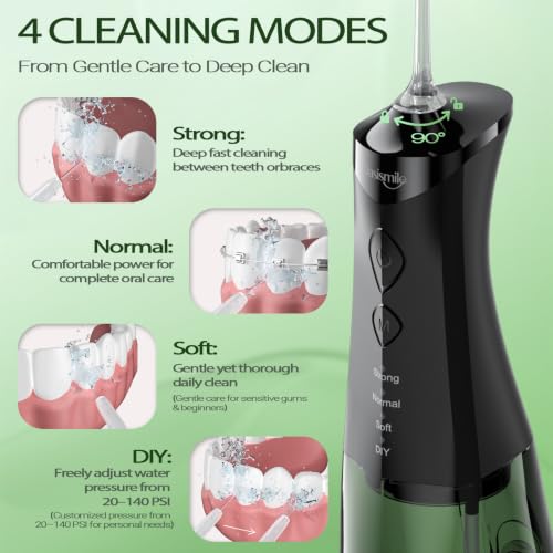 OasiSmile C2 Water Flosser for Teeth, 350ML Large Water Tank, Black