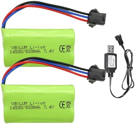 ZYGY Li-Ion Batterien Set - 7.4V 3000mAh Mit Ladekabel Für RC Spielzeug