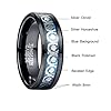 VAKKI Mens Four-leaf Clover Pattern Engagement Rings 8mm Blue Tungsten Carbide Ring Horseshoe Wedding Bands Perfect Fit Size V 1/2 #4