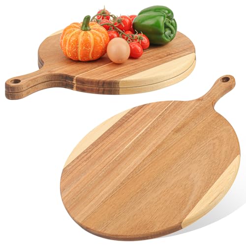 3 tablas redondas de madera con mango 12 pulg.