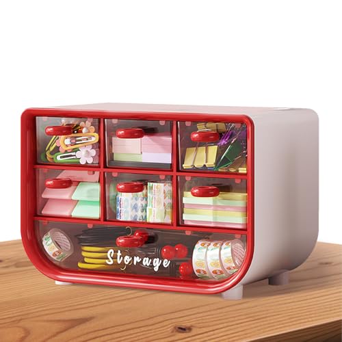 Estante de almacenamiento de escritorio organizador de escritorio, almacenamiento de maquillaje multifuncional en la parte del tocador, Estante organizador de gran capacidad, Diseño de manija de estan