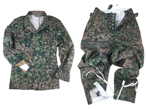 yanmengma REPRODUCTION WWII COSPLAY GERMAN DOT44 PEAS CANVAS M43 TUNIC & TROUSERS SUIT SIZE M