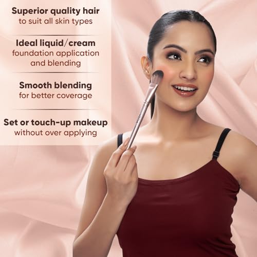 Image of Vega Foundation Brush for Smooth Blending Makeup, Foundation Blender Makeup Brush, Full Coverage Seamless Looking Finish & Even Coverage Make up Brush, (MBN-01)