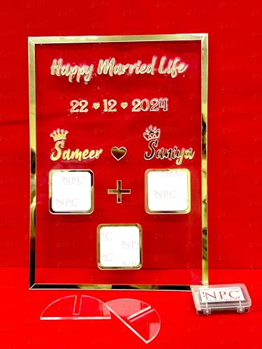 Image of Couple Thumb Gift | 29 * 21 CM | Wedding Thumb Print |Finger Print Gift| Personalized Text | Valentine's day Gift