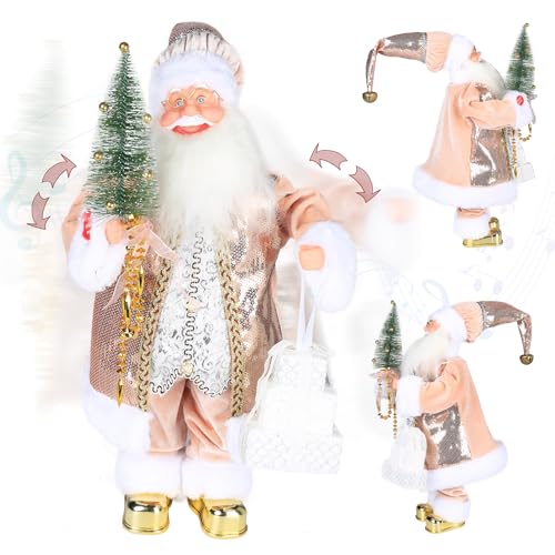 Gfilay 45 cm batteriebetriebener Tanzender singender Weihnachtsmann...