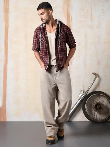 Image of High Star Men's Full Sleeve Cotton Shirt | Stylish Casual Shirt for Men | Comfortable & Trendy