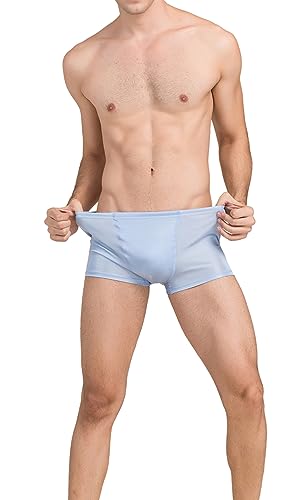 Men's Silk Boxer Briefs Underwear Breathable Moisture-Wicking Pure Silk Panties for Man3